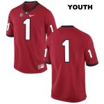 Youth Georgia Bulldogs NCAA #1 Jaquavian Walker Nike Stitched Red Authentic No Name College Football Jersey GOH8654EA